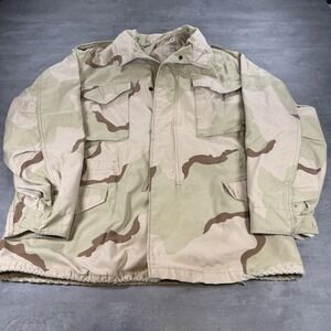 US Army Desert 3 Camo Field Jacket Coat Cold Weather Medium Reg 8415-01-325-6443